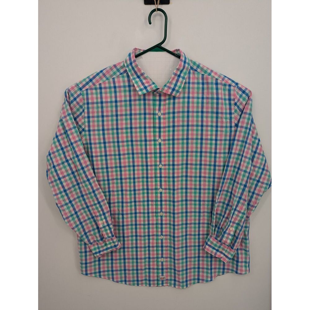 Vineyard Vines Mens Classic Fit Cooper Linen Blend Button Shirt, Gingham, XB BIG